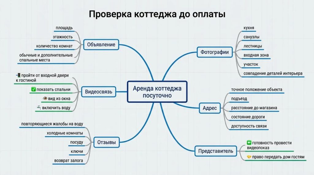 Проверка коттеджа до оплаты